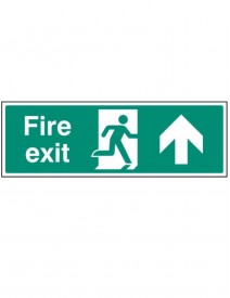 Fire Exit Straight On Up Rigid Plastic - 3 sizes